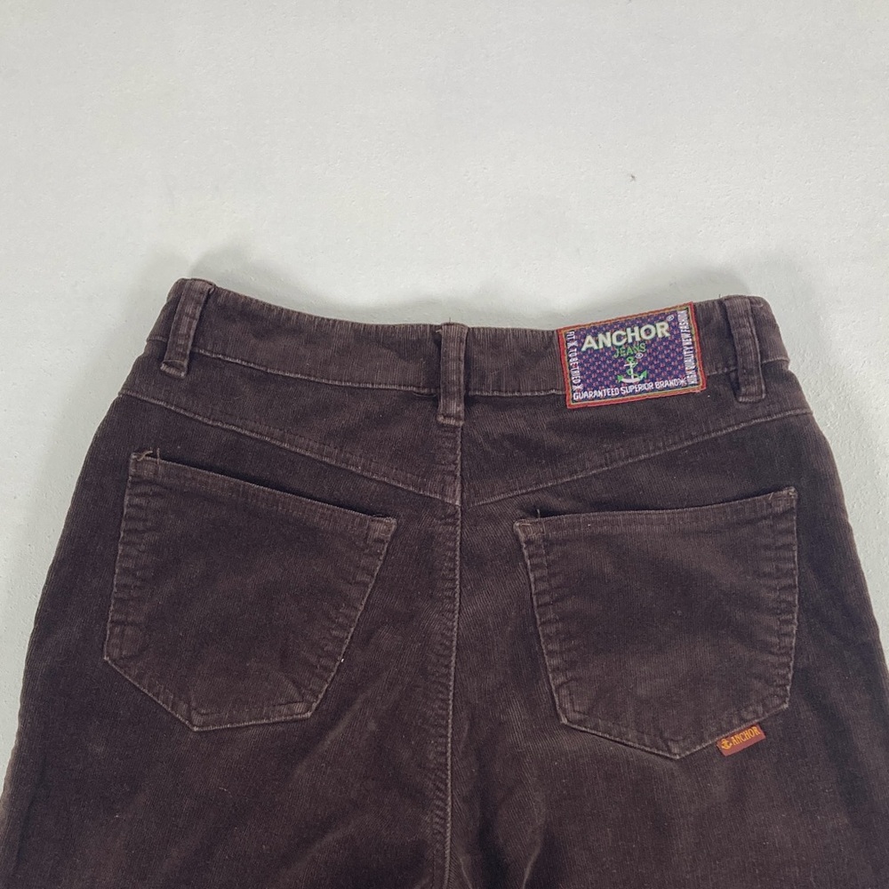 Y2K Anchor Blue Corduroy Pants Womens L Brown Straight Leg High Rise Vintage - Picture 6 of 16